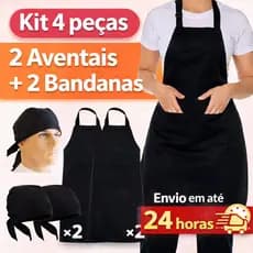 Kit 2 Aventais copa + 2 bandanas oxford 100% poliéster