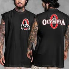 Camiseta Regata Oversized Streetwear Lançamento Treino Academia Mr. Olimpia Algodão Premium