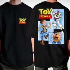 Camiseta Oversized Toy Story Desenho Camisa 100% Algodão Confortável