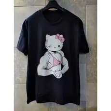 Camiseta Oversized Treino Gym Academia Fitness Hello Kitty Maromba Camisa 100% Algodão