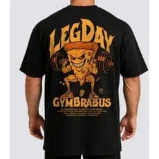 Camiseta Blusa Oversized Treino Leg Day GymBrabus Maromba Camisa Academia 100% Algodão