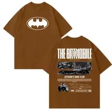 Camiseta Oversized Camisão Batman Batmóvel Batmobile Camisa 100% Algodão Confortável Herói