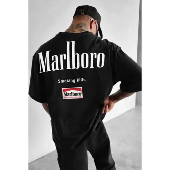 Camiseta Oversized Malboro Smoking Kills Camisa 100% Algodão Premium Confortável