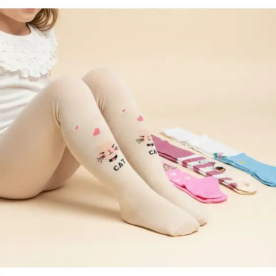 Kit Meia Calça Menina, Lisa ou Estampas Variadas. Tam 1-14 . Aconchegante para Inverno