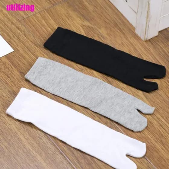 Utilizing 1par Meias Unissex Confortável Dois Dedos / Quimono Japonês / Fibra Com Flip