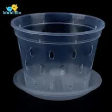 Idealistas 1Pc Vaso De Flores Jardim Plantador Vasos De Drenagem Com Furos Cestas De Orquídea Transparentes Plástico Res