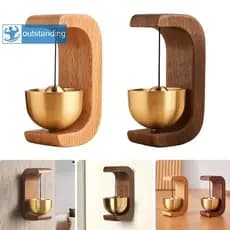 Excelentes Sinos De Vento De Madeira Campainha De Latão Magnético Sem Fio Jingle Porta De Entrada Pingentes Para Decoraç
