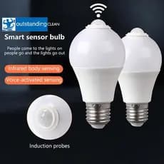 Excelente Lâmpada Com Sensor De Movimento PIR E27 , LED , Detector Luz Noturna , Nova