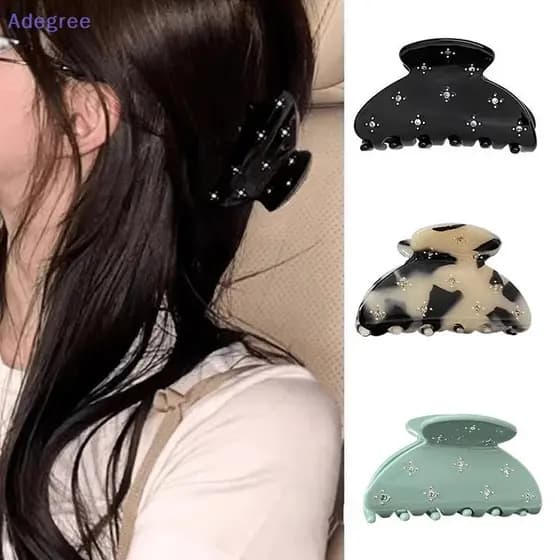 Adegree Fahsion Simples Brilhante Zircão Garra De Cabelo Para Mulheres Francês Pequeno Rabo De Cavalo Elegante Temperame