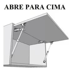 Pistão a Gás Amortecedor Porta De Armário Diversos abertura para cima 120N Moveis - 12kg