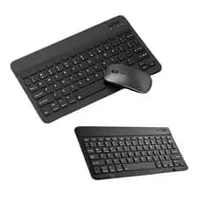 Kit Teclado e Mouse Bluetooth Sem Fio para Tablet Celular Android iOS Windows Teclado Recarregável Preto