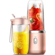 Rosa - Mini Processador Liquidificador Portátil 400ml