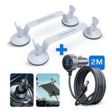 Kit Suporte Starlink Mini Veicular Com Ventosas+cabo 2m