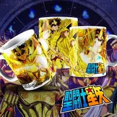 Caneca Cavaleiros do Zodíaco de Ouro Personalizada Anime Geek 325ml