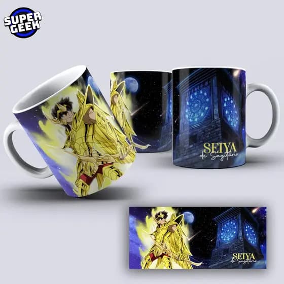 Caneca Cavaleiros do Zodíaco Personalizada Anime Geek 325ml