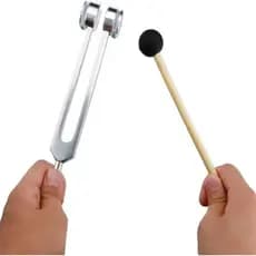 Diapasão 128 hz Frequência Conjunto Durável com Martelo com cursor Médio