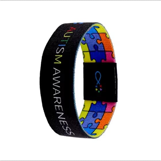 Pulseira Autismo TEA Simbolo Autista de inclusão  - Original preta