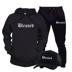 Kit Conjunto Moletom Canguru + Calça Moletom Dollars Unissex Lançamento BLESSED ABENCOADO MODA CRISTA