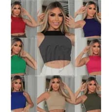 Cropped Feminino Regata Cavada Golinha Básica