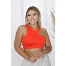 Cropped  Feminino Cavado Curto Estilo Regata