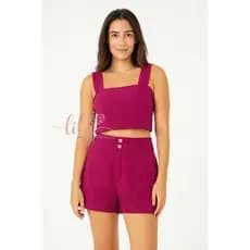 Short Feminino Cintura Alta com Botões – Conforto e Estilo