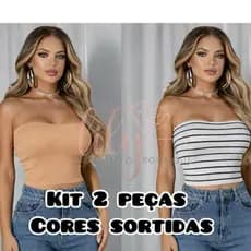Cropped Faixa Canelado Feminino Tomara que caia Moda feminina tendência