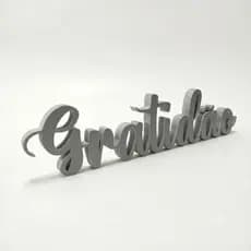 Palavra Gratidão Decorativa 3D | Decoração para Sala, Escritório e Nicho