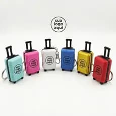 kit chaveiro mini mala personalizada com sua logo de viagem eventos e brindes ideal para presentear alguém.