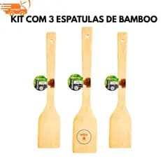 Espátula de Bambu Madeira Culinária | Cozinhar Sem Riscar | Para Cozinha Casa e Restaurante Espautula de Madeira