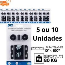 Suporte TV Fixo Universal 10 a 100 Polegadas Monitor LCD LED Smart TV Até 80kg Compacto