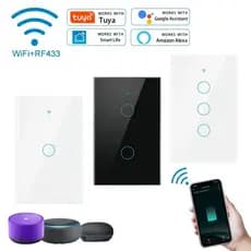 Interruptor inteligentes Wi-fi Touch 1/2/3 Botões Compatível Voz Alexa e Google Home Smart Home