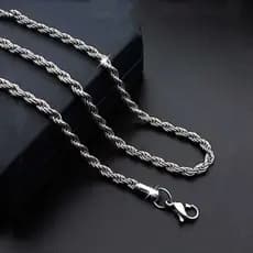 Corrente Masculina Fininha  Aço Inox Prata Polida Brilhante Não Escurece Não Enferruja Colar Cordão