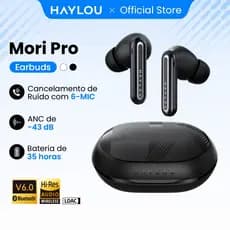 Haylou Mori Pro Fone Bluetooth Sem Fio | ANC 43dB + 6 Microfones HD Call | IPX4 Fone De Ouvido