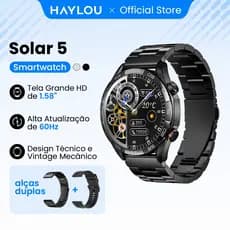 Haylou Solar 5 SmartWatch 1,58"AMOLED Display Avançado IP68 À Prova D'água 40d-Bateria Relógio inteligents