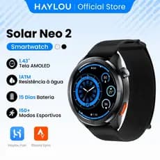 Haylou Solar Neo 2 Smartwatch Relogio Esporte Correndo Ritmo AMOLED AOD 1ATM Bluetooth 5.4 Masculino Feminino