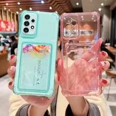 Porta-Cartões Caixa SS Transparente Para Samsung Galaxy A53 A73 A23 A14 A33 5G A54 A34 A13 4G Capa À Prova De Choque