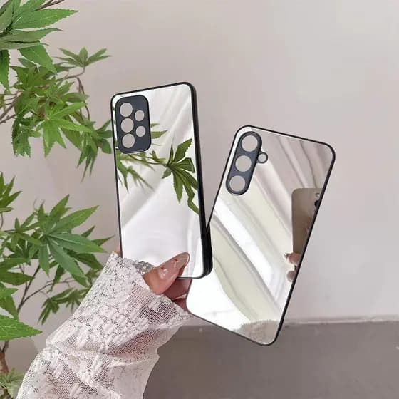 Menina Espelho Capa Dura Para Telefone SS Samsung Galaxy A55 A35 A25 A15 A14 A34 A54 M15 F15 M55 A53 A52 A52S 5G A24 4G