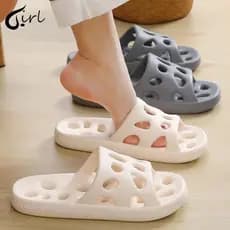 Chinelos De Banheiro Interior Antiderrapantes Eva Quick Drying Soft Sole Slippers De Praia Com Vazamento Unisexo