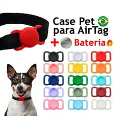 Case de Silicone para Coleira PET Suporte para AirTag Apple + Bateria