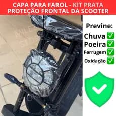 Capa Protetora Farol Scooter Elétrica - Contra Chuva e Oxidação