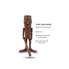 Tung Tung Sahur Brainrot 18cm Articulado Boneco Colecionável Impressão 3D Presente Geek Decorativo