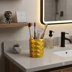 Porta Treco Multifuncional Impressão 3D PLA Dourado Metálico Porta Escovas