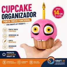Cupcake Chica FNAF Five Nights at Freddy’s 14cm Colecionável Impressão 3D Decoração Gamer