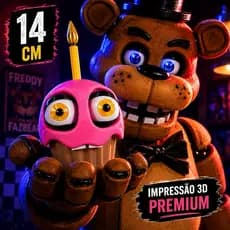 Cupcake FNAF Cosplay 14cm Acessório Fantasia Five Nights at Freddy’s Impressão 3D Premium