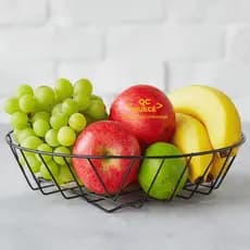 Fruteira de Mesa Cozinha Preta Bancada Redonda Cesto Aramado Organizador de Frutas