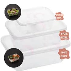 Potes 11 Peças Transparentes BPA Free Organizador de Alimentos Marmita Plástico Alta Qualidade