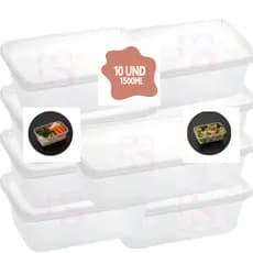 Kit Potes Transparentes BPA 1500 mL Free Organizador de Alimentos Marmita Plastico Alta Qualidade