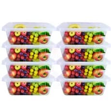 Kit 8 Potes de Plástico Alta Qualidade Transparentes BPA Free Organizador de Alimentos Marmita