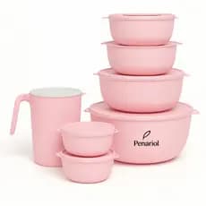 Kit 6 Potes vasilhas herméticos de Plástico  + 1 Jarra para Suco Vasilhas de Plástico