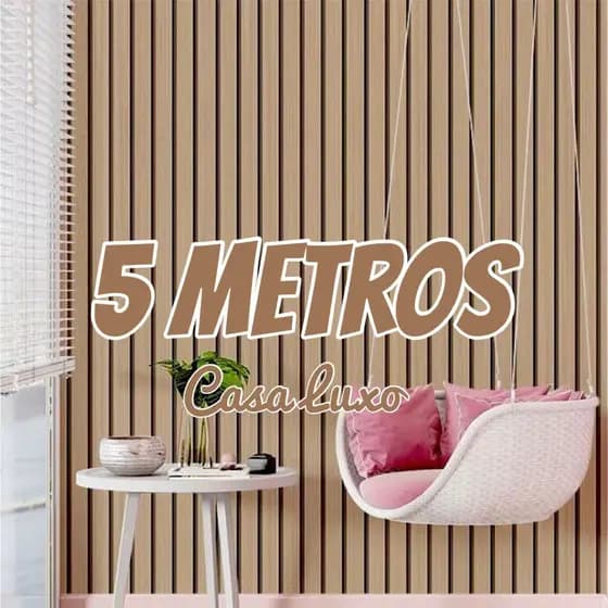 Papel de Parede Madeira Ripada Marrom 3D 5 METROS X 45CM Auto - Colante